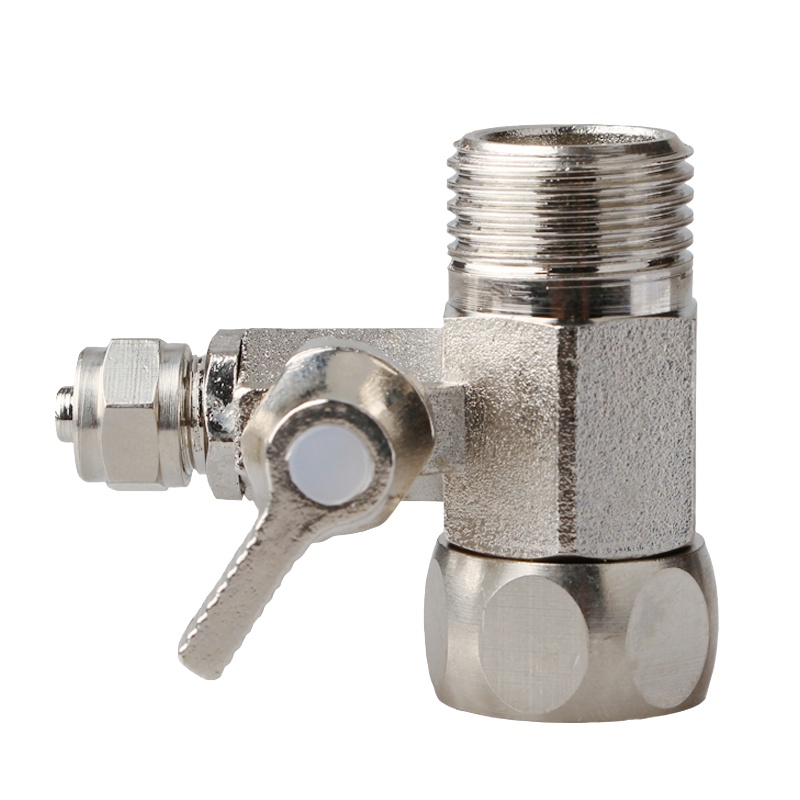 欧美星净水器配件 4分转2分进水三通球阀 纯水机自来水角阀 2分连体三通球阀 2分PE管球阀 合金手柄2分连体三通球阀