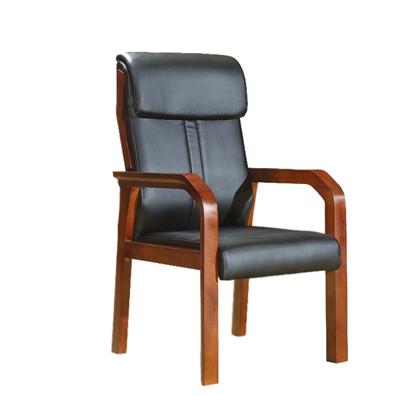 优百丽 SH-251 橡胶木椅 办公家具 办公椅 皮艺老板椅 实木四脚椅 电脑椅会议椅 皮料色彩可定制