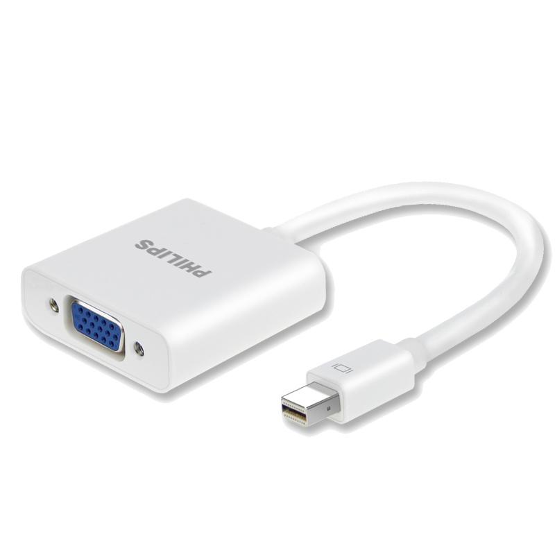 飞利浦miniDP转VGA 转换器 1080P高清视频转接头苹果雷电接口笔记本投影仪连接器 黑色 SWR3120B