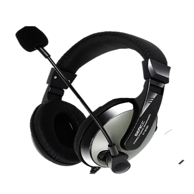 头戴式耳机 笔记本台式机电脑 游戏耳麦 麦克风话筒声丽学生英语学习电脑手机 ST-2628黑色单孔