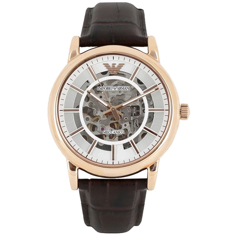 阿玛尼(EMPORIO ARMANI) 手表 欧美品牌 男士机械表 全自动商务正装机械表镂空新款 机械表 男AR1983