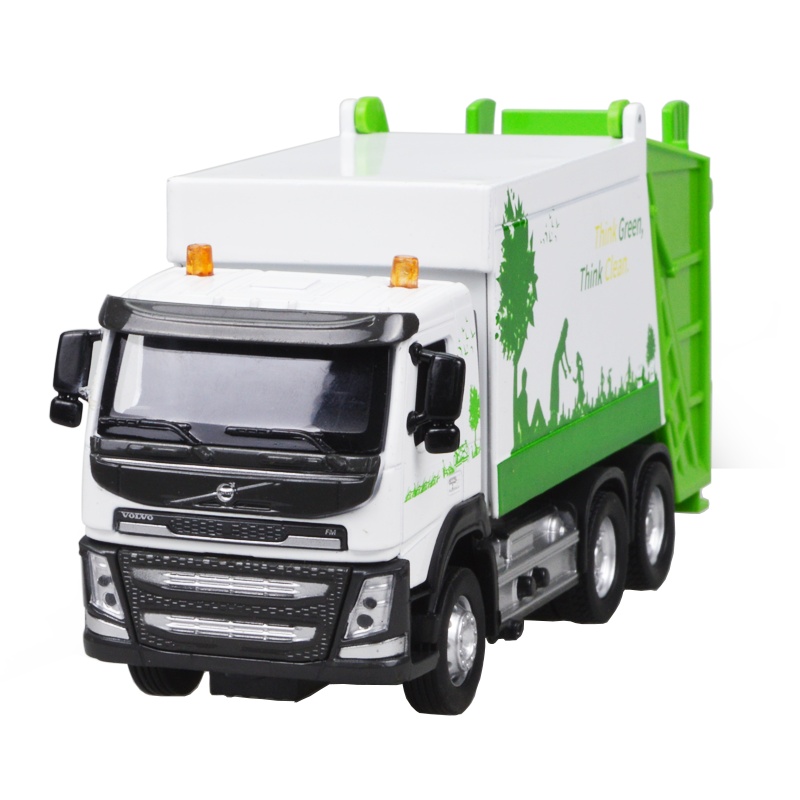 彩珀沃尔沃授权合金环卫垃圾车清洁车儿童玩具工程车小汽车模型男孩宝宝礼物 颜色随机