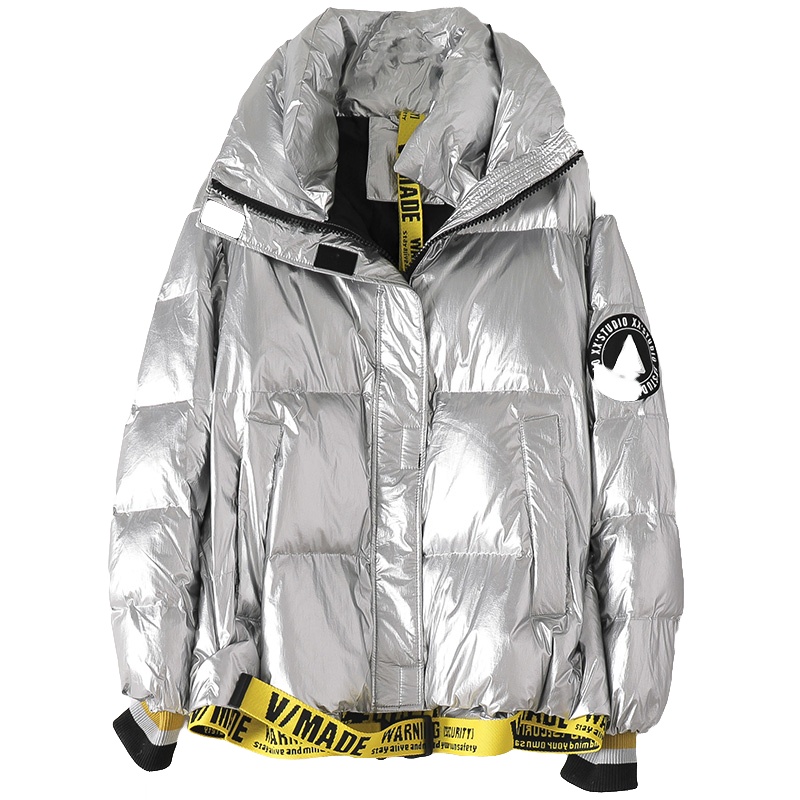 憨厚皇后亮面羽绒服时尚新款女士秋冬外套宽松休闲