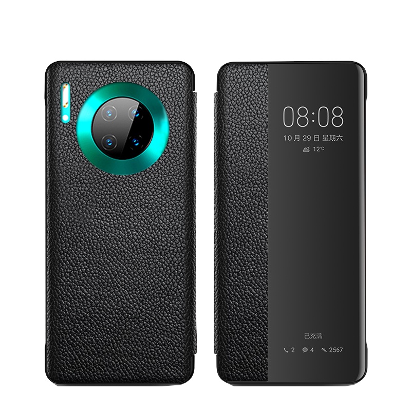 可波 华为mate30pro手机壳真皮翻盖式P30pro牛皮保护套mete20pro限量版mate20x全包防摔智能皮套