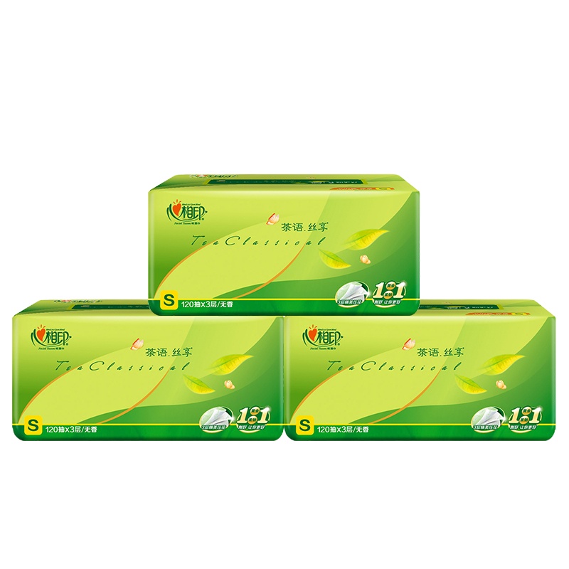 心相印 抽纸茶语系列盒抽3层120抽面巾纸