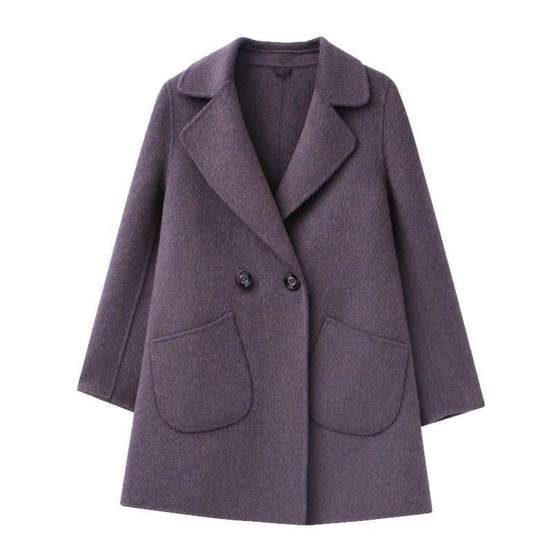 恒源祥女士毛呢大衣秋冬款双面呢羊毛大衣中年妈妈装羊毛外套