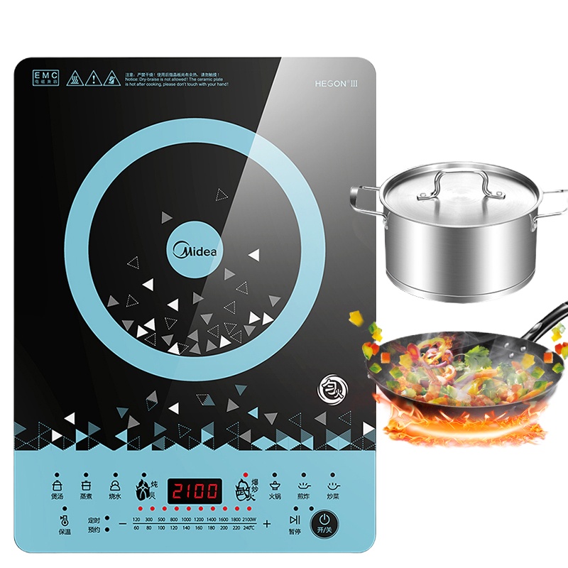 电磁炉美的电磁炉炒菜火锅家用多功能全自动大火力电池炉灶特价 美的电磁炉(配汤炒锅)