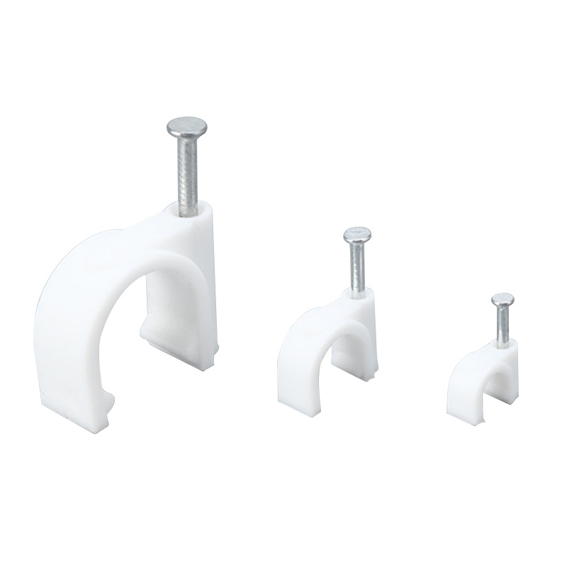 海斯迪克 HKW-268 紧固类 塑料线卡 U型卡钉 电线固定卡固线夹 网线卡钉 圆形钢钉线卡布线卡扣