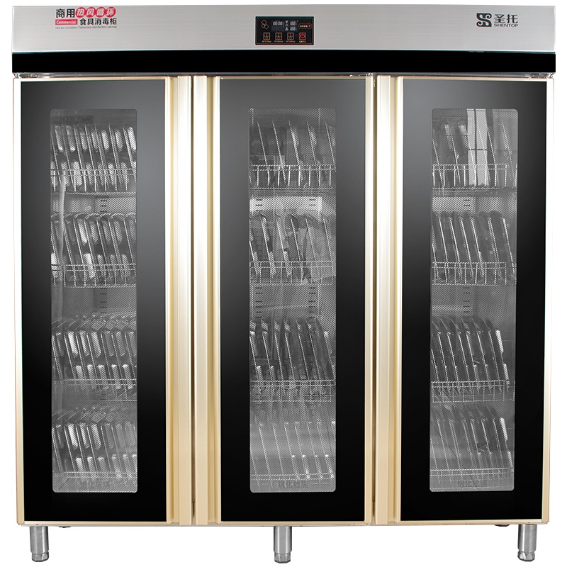 圣托(Shentop) 热风循环不锈钢消毒柜 密胺餐具臭氧紫外线消毒 三门酒店工程大型消毒碗柜 YTD1500-R3