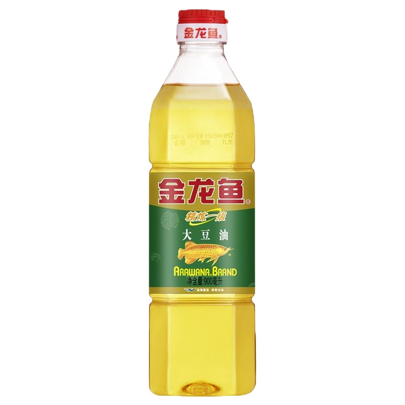 金龙鱼精炼一级大豆油900ml 色拉油 食用油