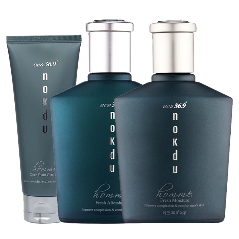 韩国高丽雅娜nokdu绿豆绅士男士爽肤水乳2件套装控油平衡保湿补水收缩毛孔各种肤质