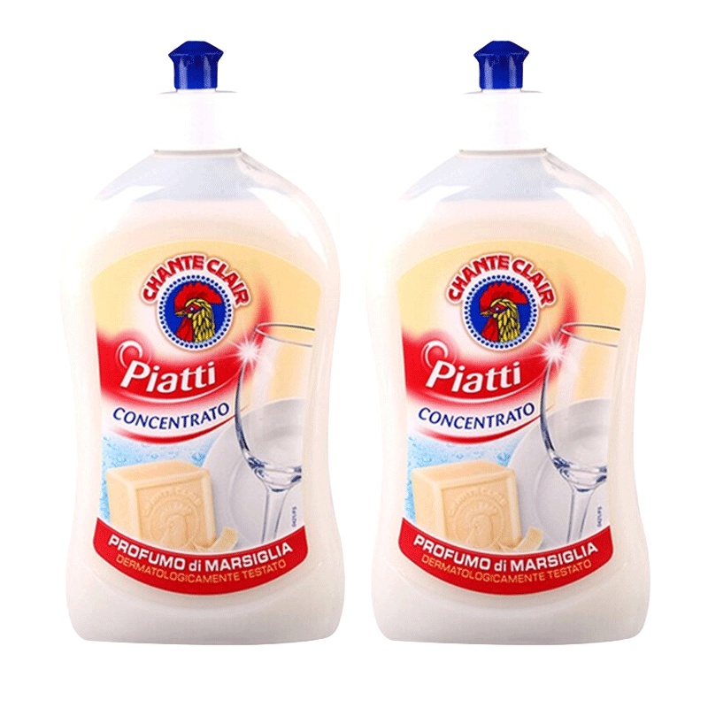 大公鸡头 进口厨房浓缩洗洁精去油污多效合一餐具果蔬洗涤剂家庭装马赛味500ml*2瓶