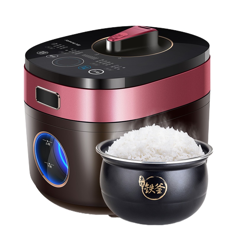 [商超同款]九阳电压力锅家用水冷系列智能预约加热饭煲铁釜内胆Y-50K2 绯红色