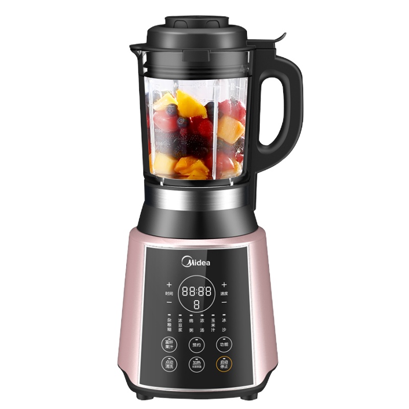 美的(Midea) 榨汁机 破壁机 PB206A 1.75L精钢8刀1200W 家用高温熬煮加热 破壁料理机榨汁机