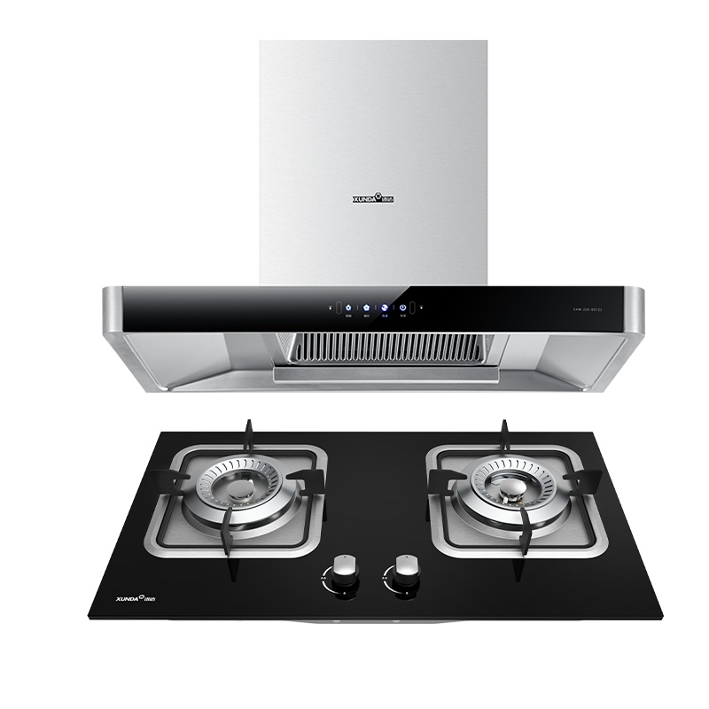 迅达抽油烟机DS721+DS312T大吸力顶吸烟机灶具套餐自动清洗家用液化气