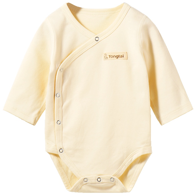 童泰TONGTAI初生儿侧开纯棉连体内衣0-18个月宝宝包屁衣哈衣爬爬服婴幼儿通用80cm