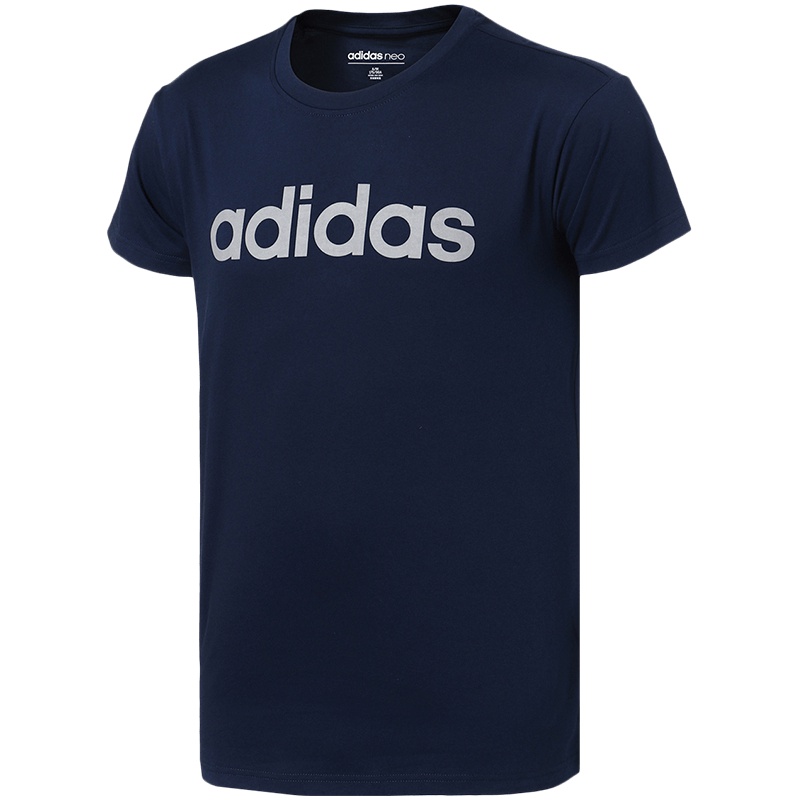【自营】adidas阿迪达斯NEO男子短袖T恤休闲运动服CV6964 L CV6964学院藏青蓝+学院藏青蓝