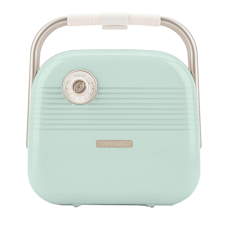 A4box适盒多功能三明治机 早餐机家用吐司压烤机面包华夫饼机标配+甜甜圈盘 轻雾绿