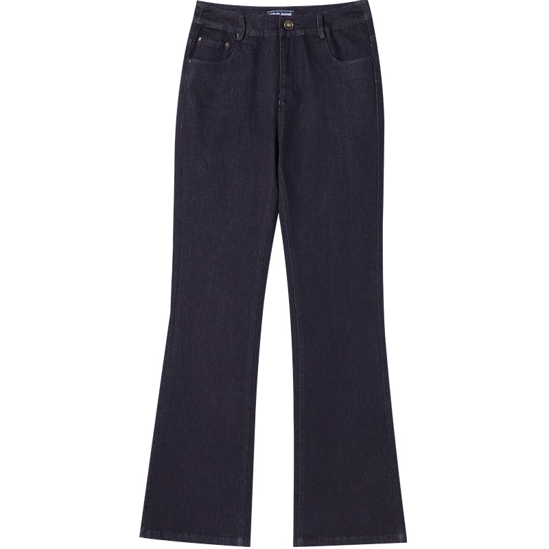 娅丽达女裤微喇叭牛仔裤女2019春秋新款显瘦女士韩版拖地牛仔长裤I3196