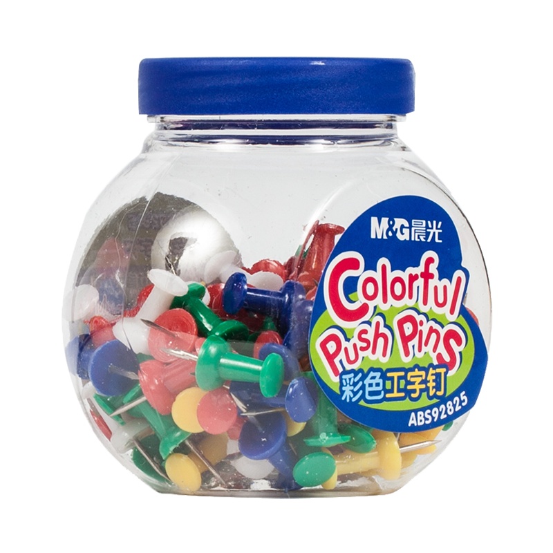 晨光(M&G)ABS92825 糖果彩色工字钉3筒 图钉画板按钉 彩色创意按钉大头钉绘画图钉 图钉/工字钉
