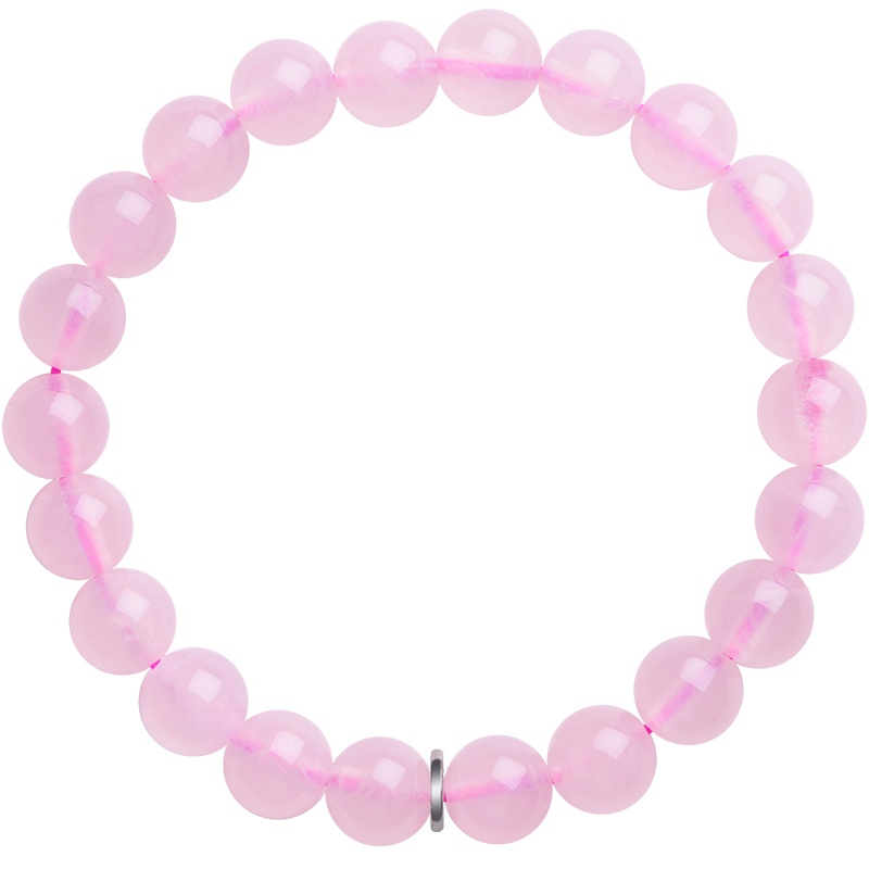 石头记天然水晶芙蓉石粉水晶甜美单圈手链手串饰品送女生