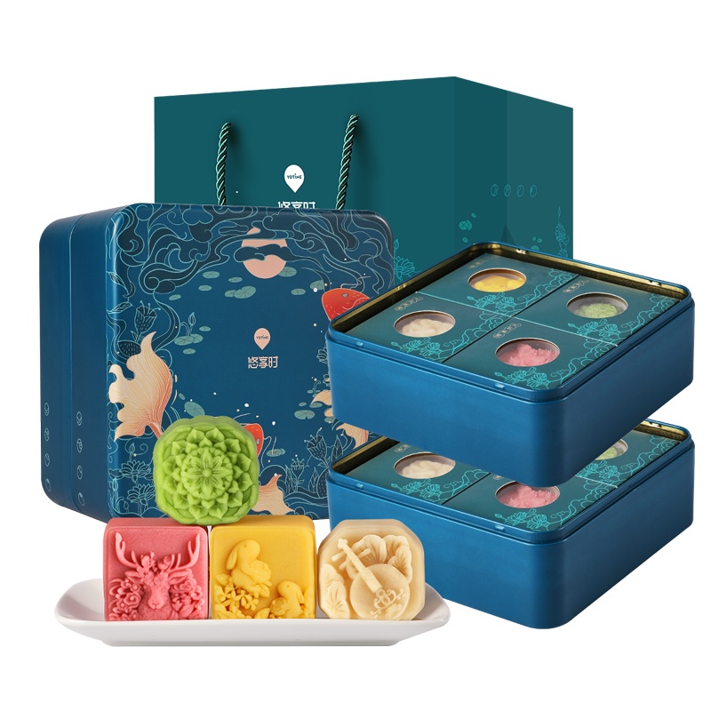 YOTIME悠享时中秋节低糖月饼礼盒装440g奶桃山皮桃山皮送礼礼品定制非无糖