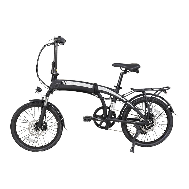 雅迪 yadea 电动车新款锂电池折叠车YF100休闲骑行男女骑行快速折叠电踏车电动车 柏油黑