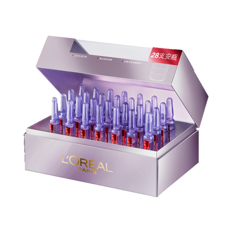 欧莱雅复颜玻尿酸水光充盈导入浓缩安瓶精华液(1.5ml*28) 原液 紧肤淡皱 保湿补水 水光肌肤