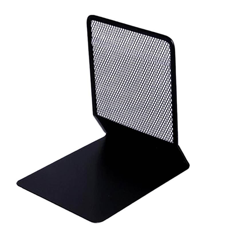 得力9191书立(黑)(2片/付)文件收纳盒 桌面文件架 资料收纳文件栏 文件筐 书架 简易桌上资料架 书立