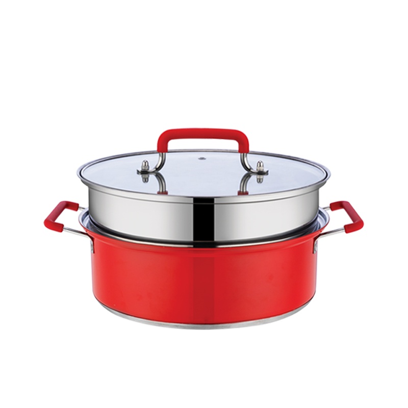 诺顿(NORTON) 卡洛斯汤蒸锅2ZKLS028 不锈钢加厚带蒸格2层蒸屉玻璃盖大容量燃气电磁炉用 单个价