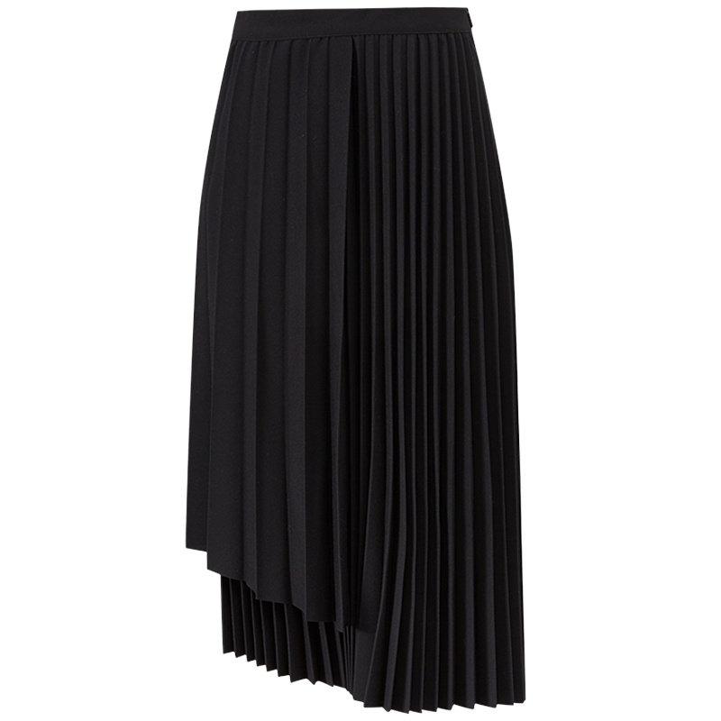 MECITY女装冬季新款半身裙秋冬女款时尚设计感潮流百褶裙女