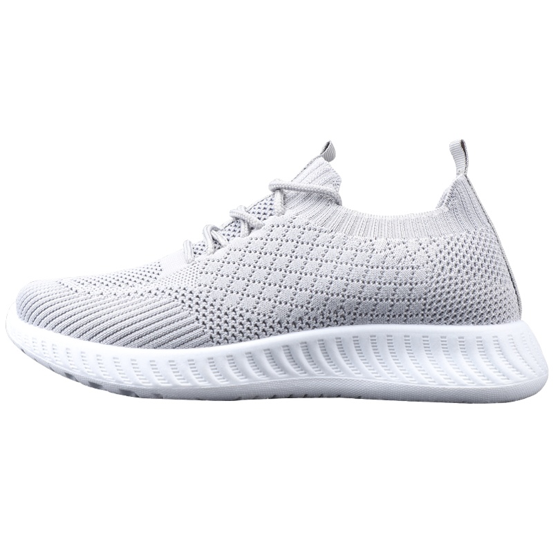 双星运动鞋女鞋春秋季飞线透气休闲旅游轻便跑步鞋子女