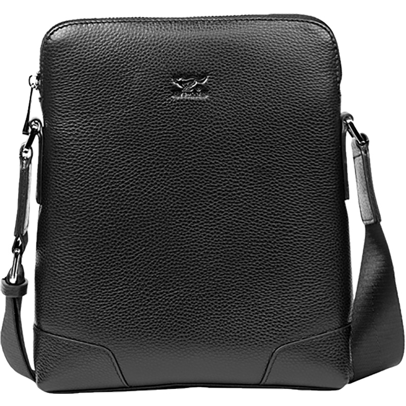 七匹狼(SEPTWOLVES)男士斜挎包柔软头层牛皮男包多功能单肩包商务休闲包通勤日字包