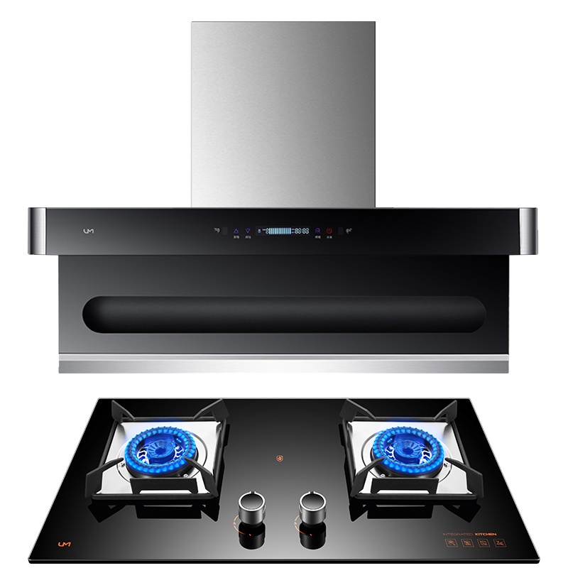 优盟(UM) UC179F+ZJ001L侧吸抽油烟机燃气灶烟灶套装23立方大吸力烟灶套装液化气灶具