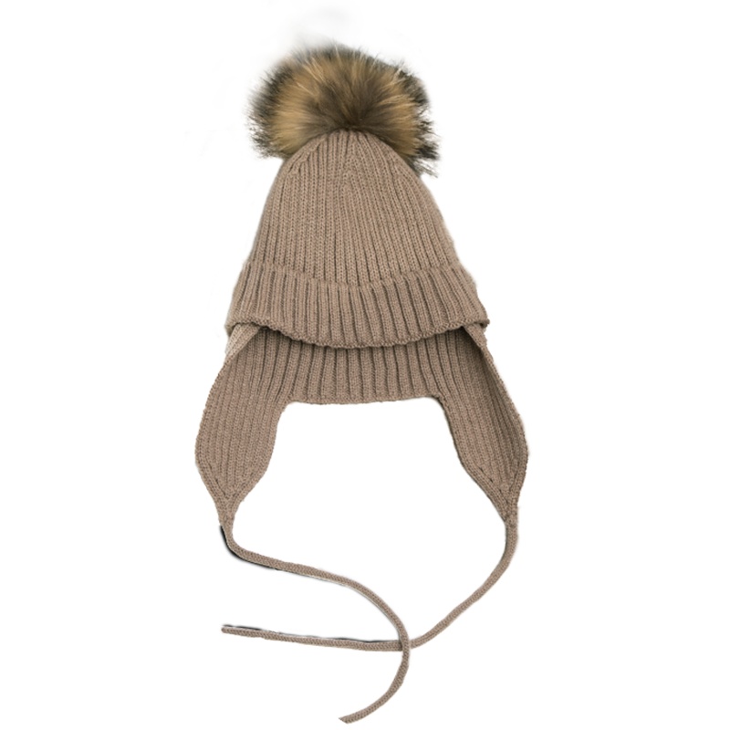 瑞苏薇(RASUV) 秋冬日韩撞色貉子毛女款帽子护耳针织帽雷锋帽RS5517