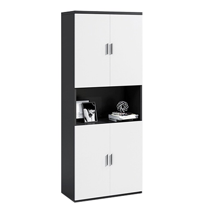 卓澳(ZHUOAO)木质书柜板式隔断储物柜落地资料文件柜简约带锁带玻璃办公柜