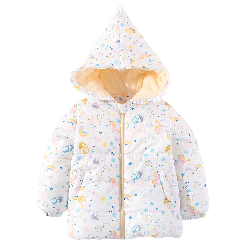 猫人新款童装女童冬装棉袄宝宝外套洋气婴儿连帽棉服外套潮衣