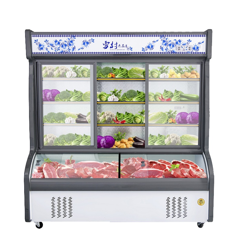 雪村(Xuecun)1.8米 点菜柜 商用展示柜 上冷藏柜下微冻柜 保鲜柜 麻辣烫柜 冰柜 商用冷柜HY-1800