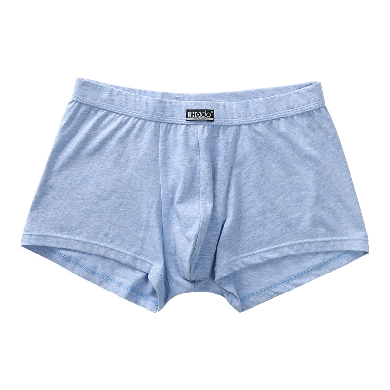 红豆居家(Hodohome)男士色纺平角内裤男式舒适透气纯色宽松四角短裤单条装