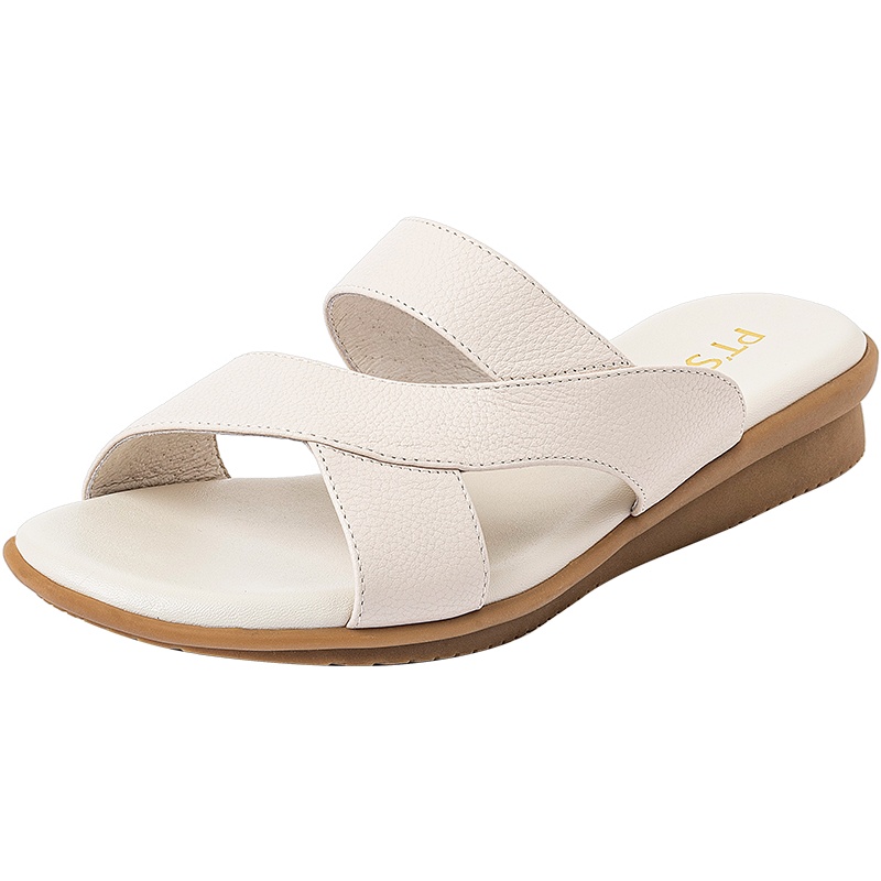 百田森夏季新款拖鞋女外穿时尚百搭真皮防滑耐磨厚底女凉拖