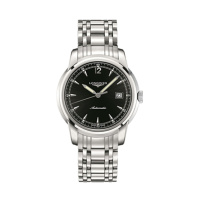 浪琴(Longines)手表 索伊米亚系列自动机械男士手表 型号 L2.766.4.59.6 黑盘精钢表带机械表 男