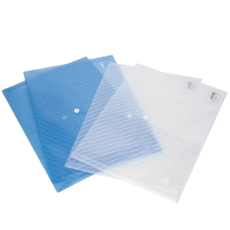 得力(deli)5501透明丝印按扣公文袋A4 文件袋 (白) 二十只装 办公用品