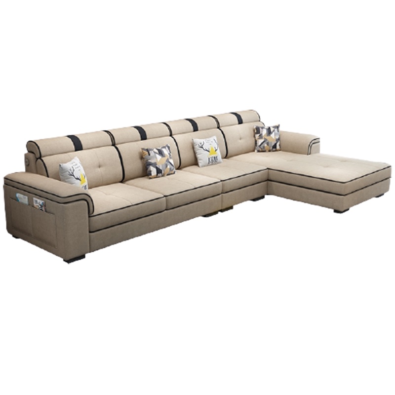 北欧小户型客厅网红符象布艺沙发组合套装现代简约科技布乳胶贵妃沙发