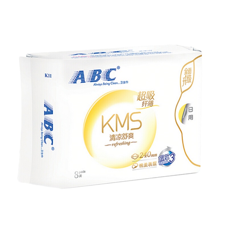 ABC卫生巾日用纤薄棉柔240mm*8片 姨妈巾K11