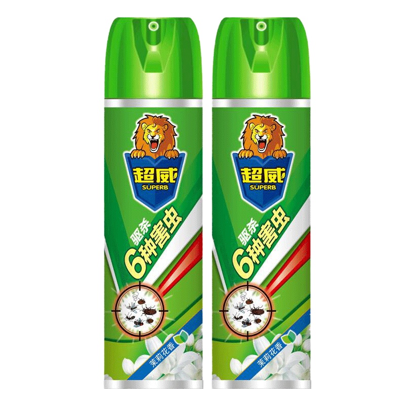 超威杀虫剂喷雾剂500ml*2臭虫药灭害灵茉莉香型灭蚊喷雾剂灭蟑螂驱除蟑螂蚊苍蝇家用宿舍灭蚊