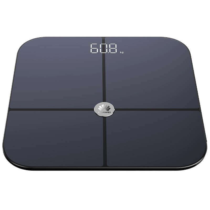 华为智能体脂秤标准版 CH18 黑色 智能健康监测电子秤 脂肪监控称 家用健康秤蓝牙连接LED显示健身减肥运动助手