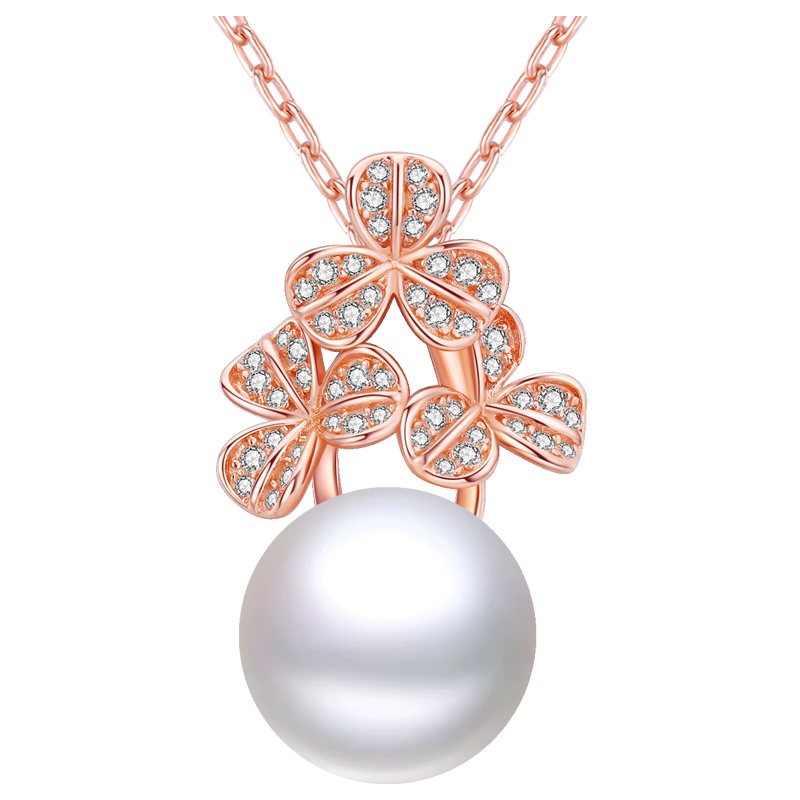 佰色传情纯银项链淡水珍珠吊坠女时尚气质夸张大牌生日礼物