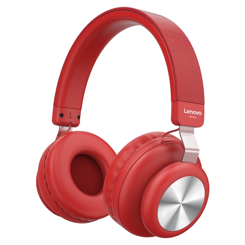 联想(Lenovo)头戴蓝牙耳机 BT410红色无线蓝牙5.0 隔音降噪超长12小时续航 苹果华为小米VIVO手机通用