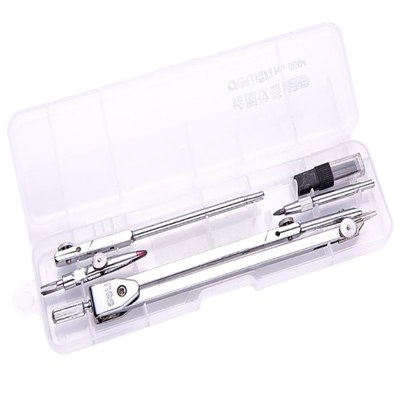 得力(deli)8604圆规五件套 圆规套装 带铅笔芯 绘画圆规 美术圆规 办公用品 学生文具 几何用具 圆规