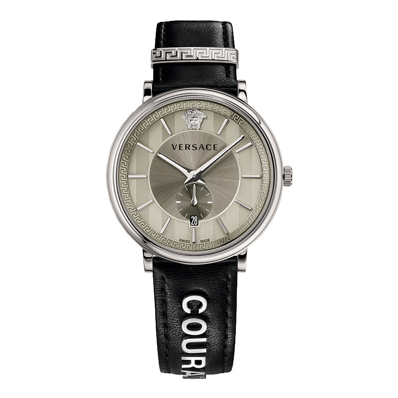 VERSACE/范思哲情侣款牛皮表带经典石英男士手表VBQ080017